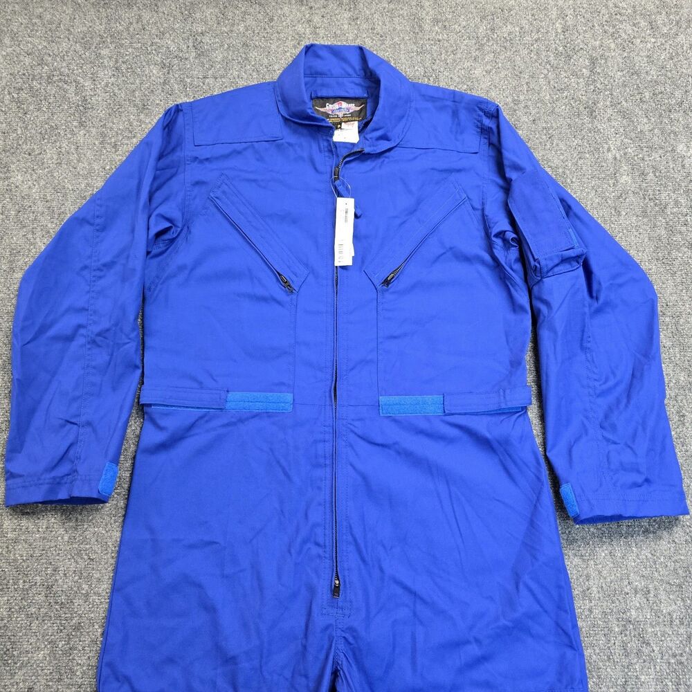 Gibson & Barnes Flight Suit Men 42T Blue Utility Coveralls Jumpsuit USA Made NEW